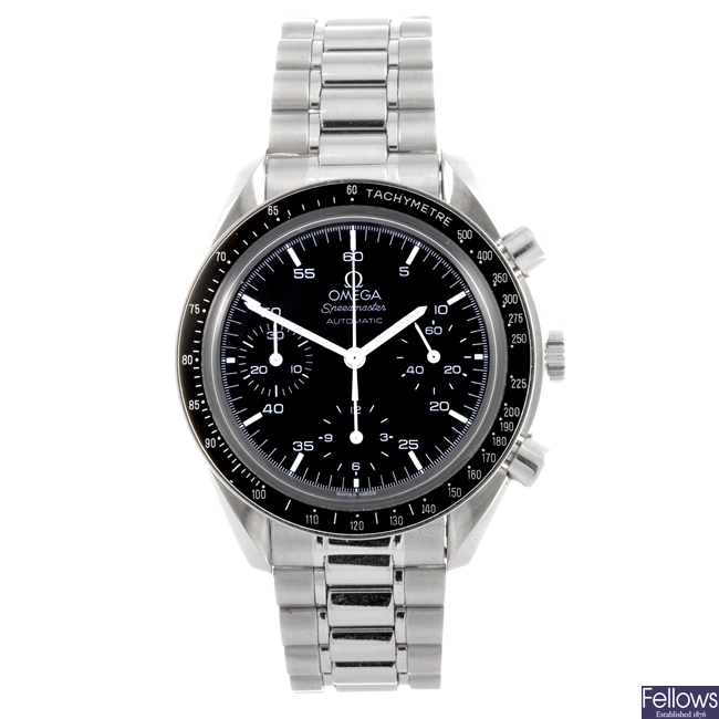 A stainless steel automatic gents Omega Speedmaster bracelet watch