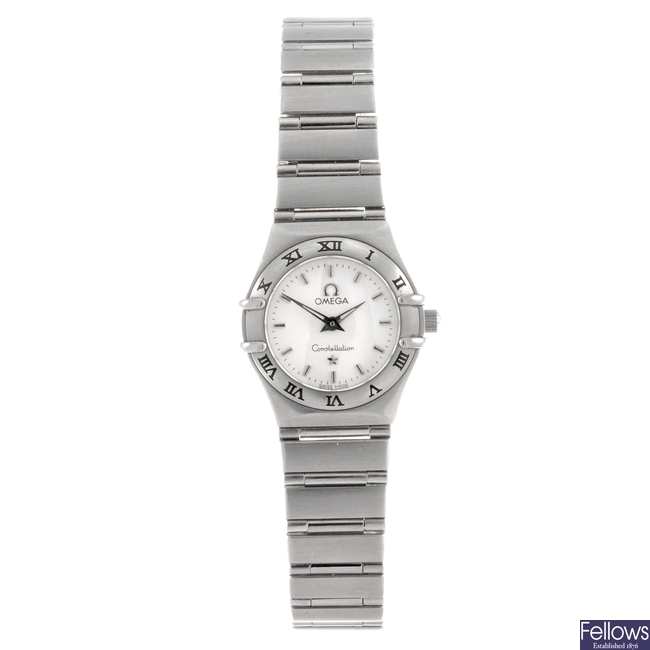 A stainless steel quartz lady's Omega Constellation bracelet watch