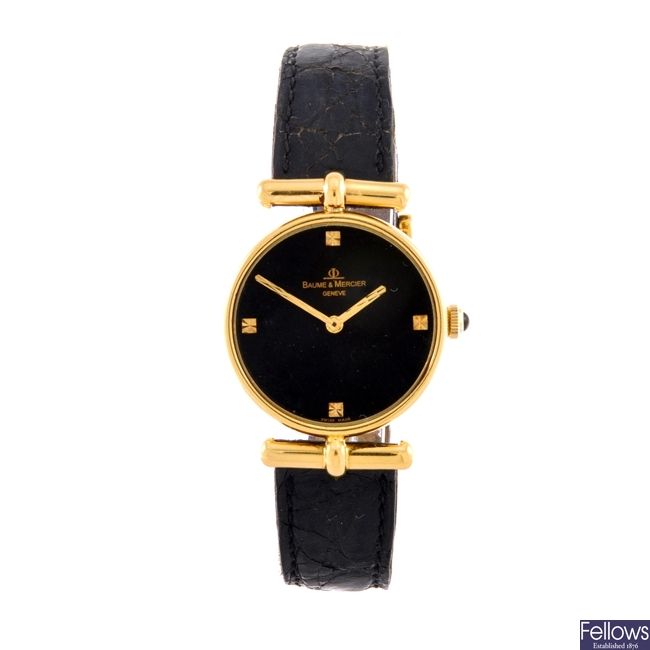 An 18k gold manual wind lady's Baume & Mercier wrist watch.