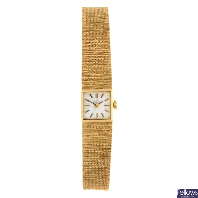 A 9ct gold manual wind lady's Omega bracelet watch
