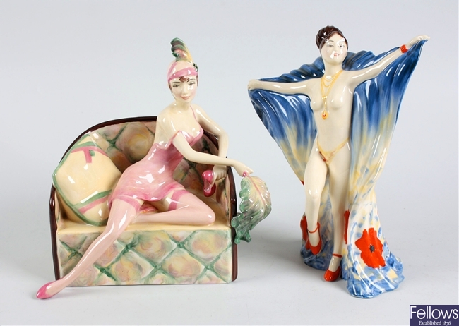 A Kevin Francis ceramic figurine modelled as a 'La Femme Fetal' and 'Chantelle'