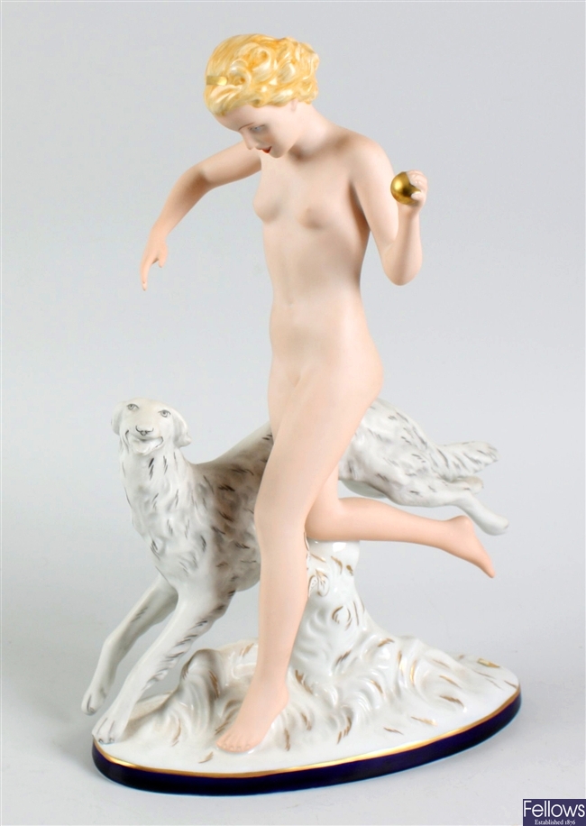 A large Royal Dux porcelain figure group