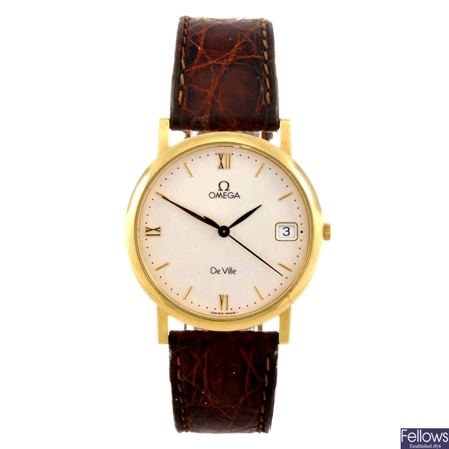 An 18k gold quartz gentleman's Omega DeVille wrist watch