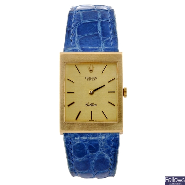 An 18ct gold Rolex Cellini wrist watch.