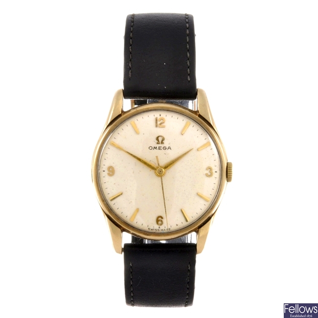 A 9k gold manual wind gentleman's Omega wrist watch