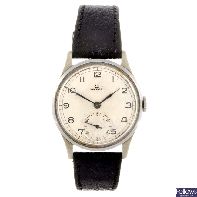 A base metal manual wind gentleman's Omega wrist watch
