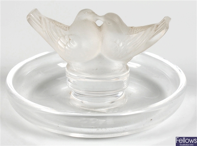 A modern Lalique crystal pin dish
