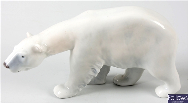 A Royal Copenhagen animalier study modelled as a polar bear