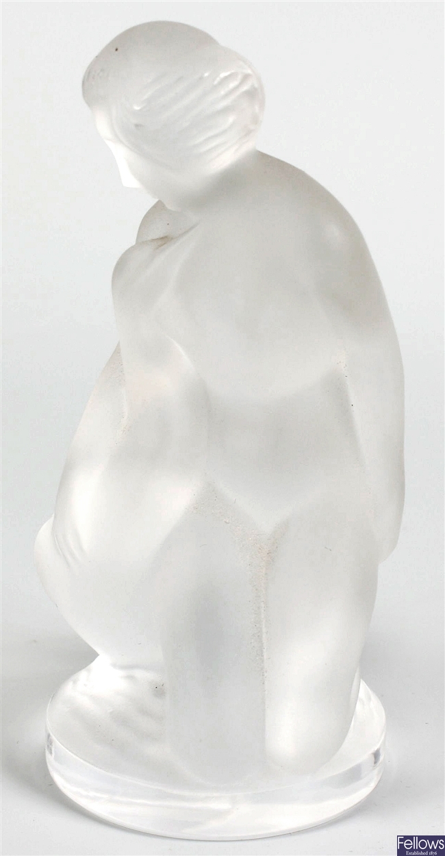 A modern Lalique crystal figure of Leda