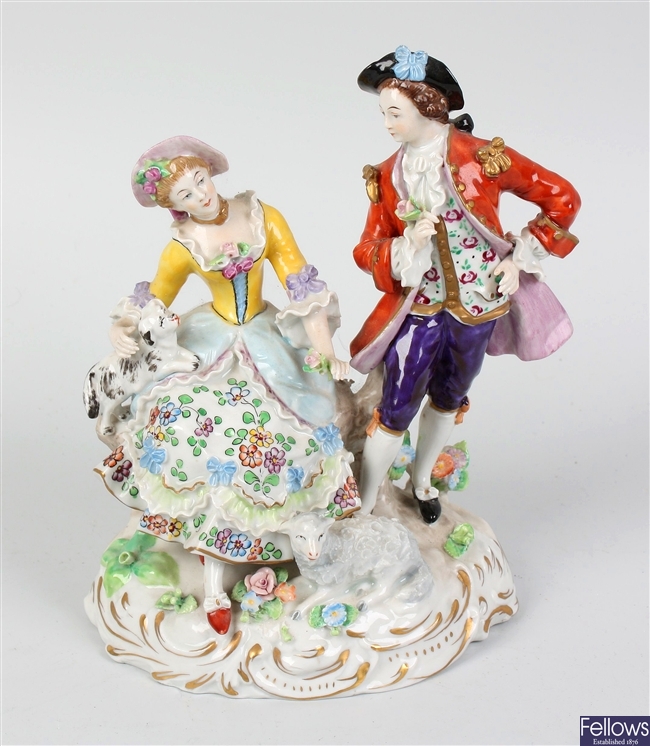 A 20th Century Sitzendorf porcelain figure group