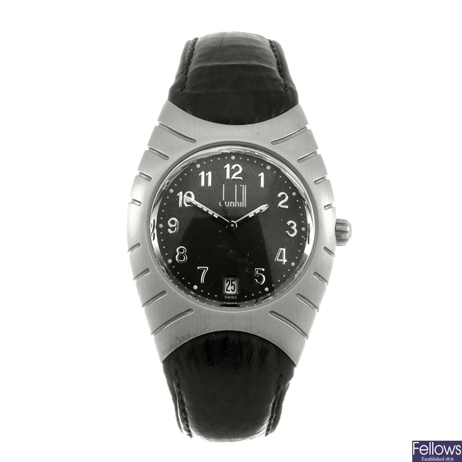 A stainless steel quartz gentleman's Dunhill wrist watch.