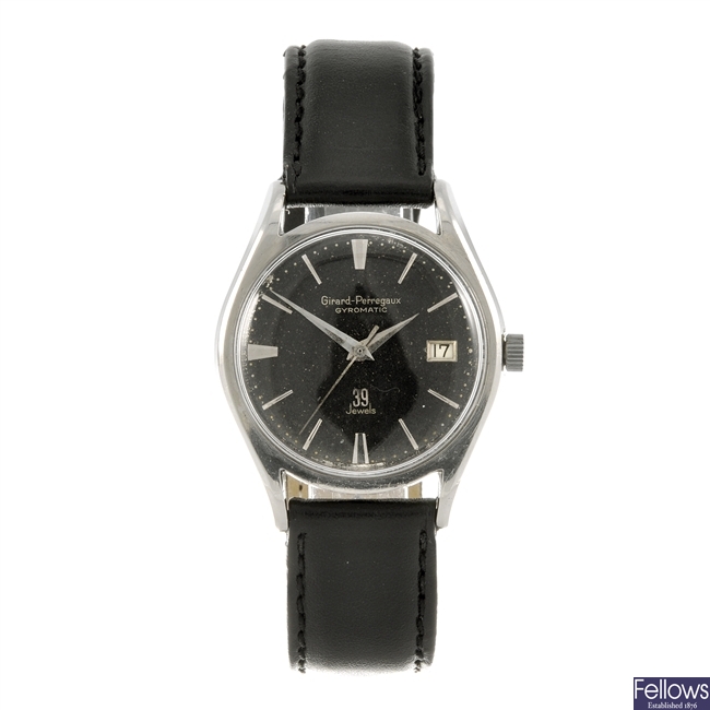 A stainless steel manual wind gentleman's Girard Perregaux wrist watch.