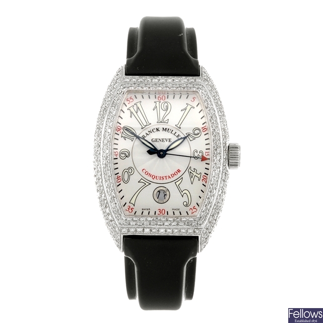 A stainless steel automatic gentleman's Franck Muller Conquistador wrist watch.