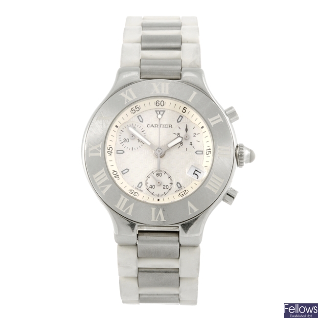 A stainless steel quartz Chronoscaph 21 wrist watch.