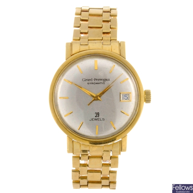 An 18K gold automatic gentleman's Girard Perregaux Gyromatic bracelet watch