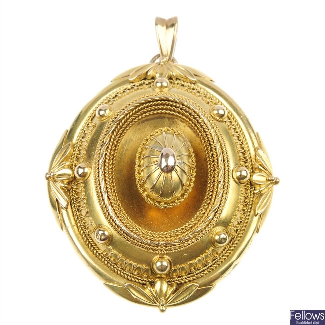 A late Victorian gold locket, circa 1880.