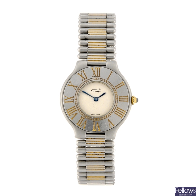 A stainless steel quartz gentleman's Cartier Must de Cartier bracelet watch.