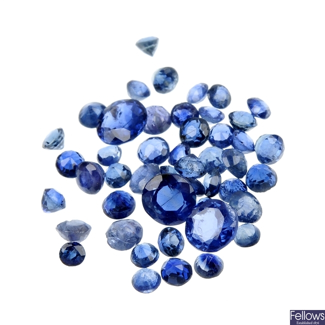 A quantity of vari-shape loose sapphires of 27.45cts. 