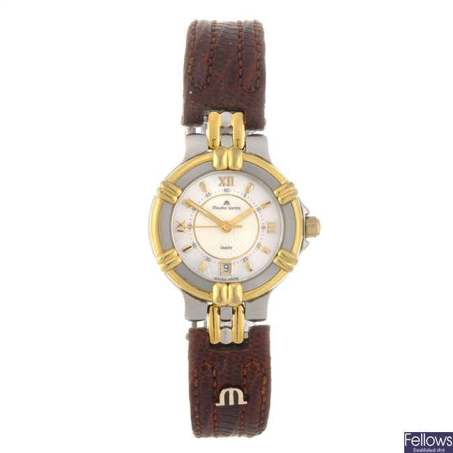 (904002208) A bi-colour quartz lady's Maurice Lacroix wrist watch.