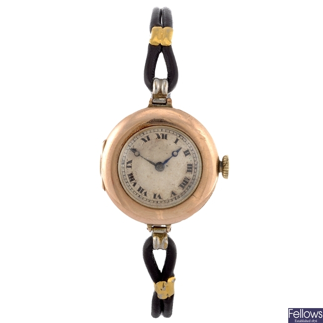 A 9ct gold manual wind lady's Rolex wrist watch.