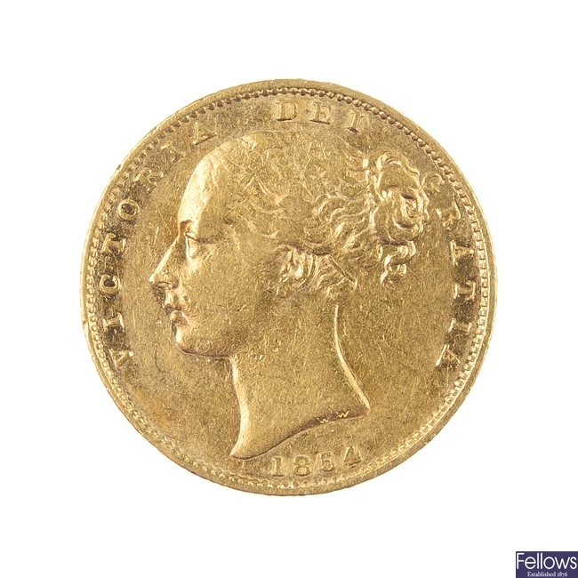 Victorian Sovereign 1854, young head.