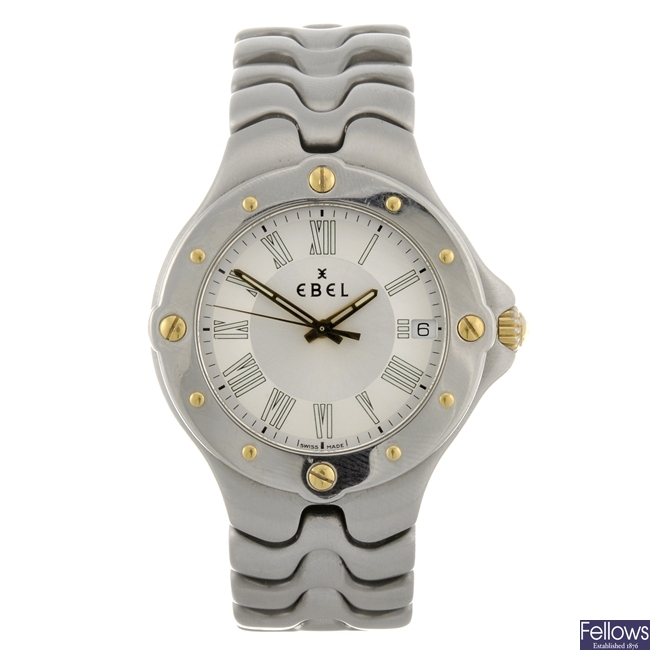 A stainless steel quartz gentleman's Ebel Sportwave bracelet watch.