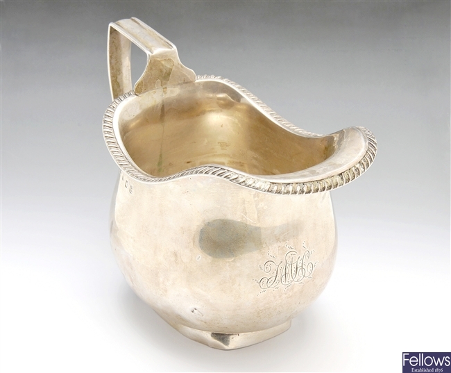 George IV provincial silver cream jug.