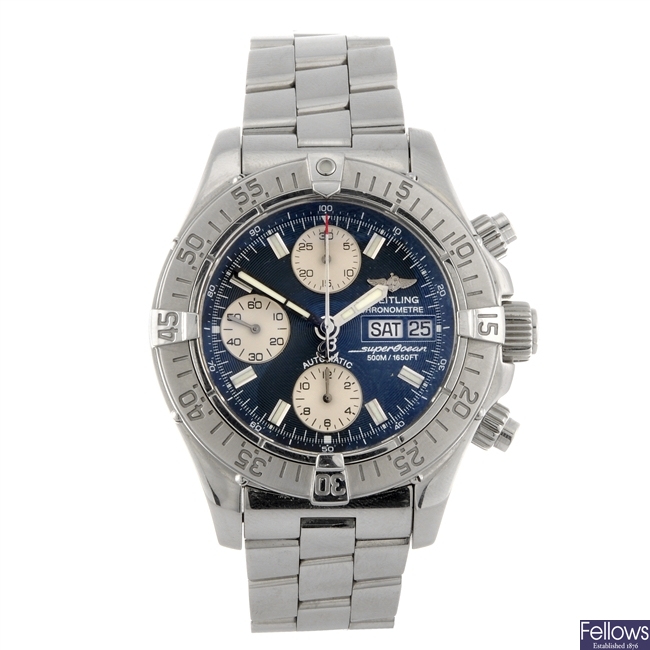 (230962761) A stainless steel automatic gentleman's Breitling Aeromarine chronograph bracelet watch.