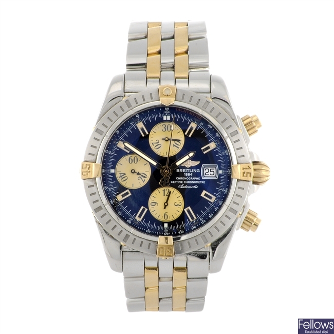 (121078644) A bi-metal automatic chronograph gentleman's Breitling bracelet watch.