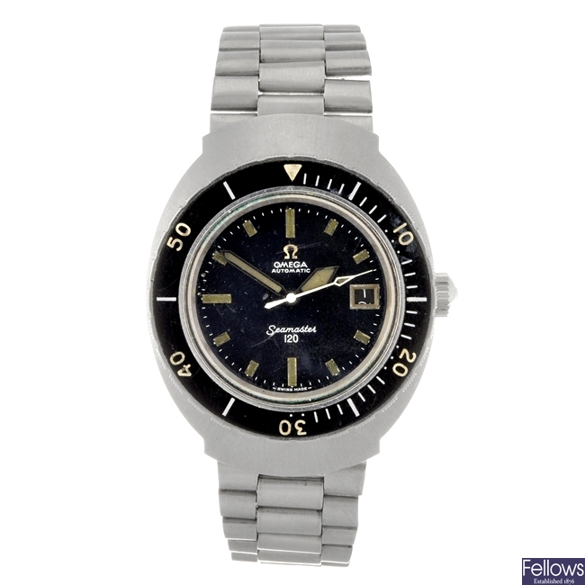 A stainless steel automatic gentleman's Omega Seamaster 120 bracelet watch.