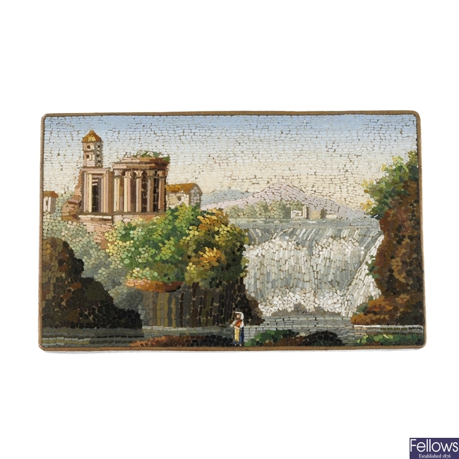 A late 19th century micro mosaic panel