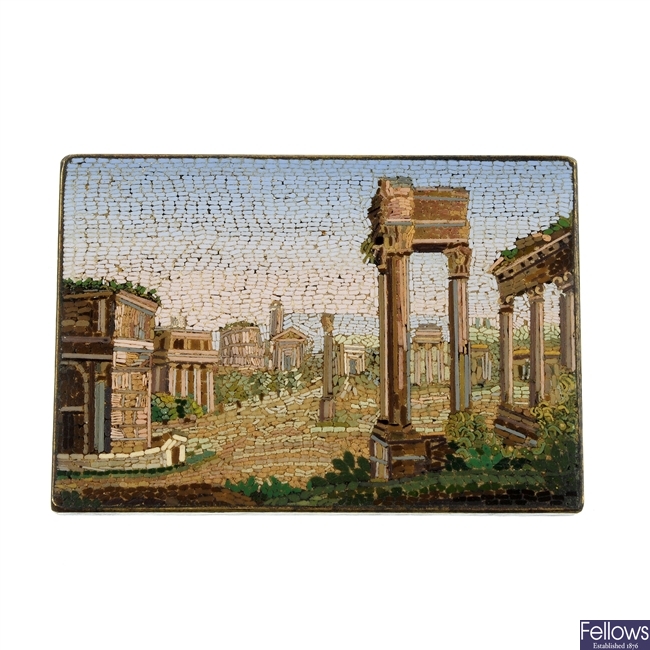 A late 19th century micro mosaic panel