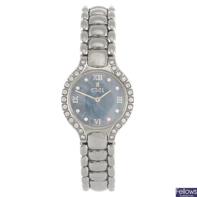 A stainless steel quartz lady's Ebel Beluga bracelet watch.