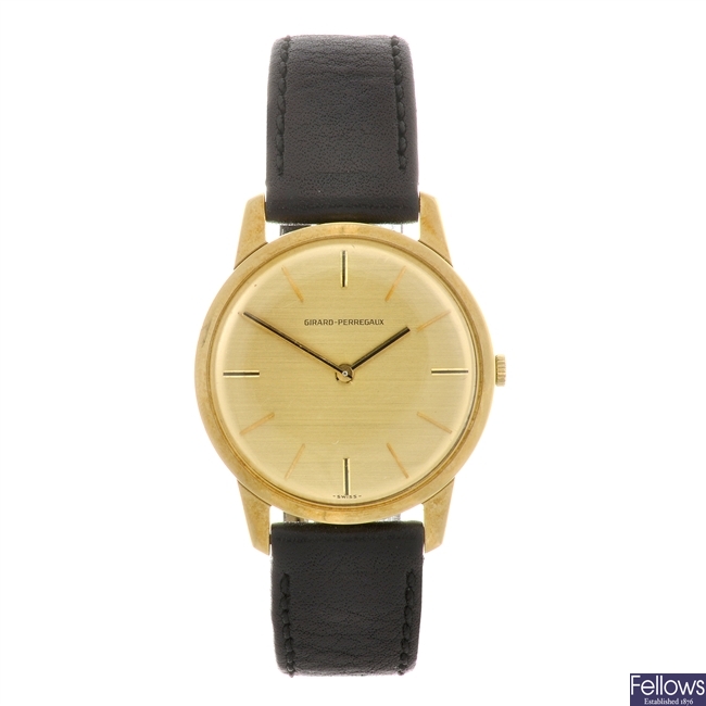 (133097595) An 18k gold manual wind gentleman's Girard-Perregaux wrist watch.