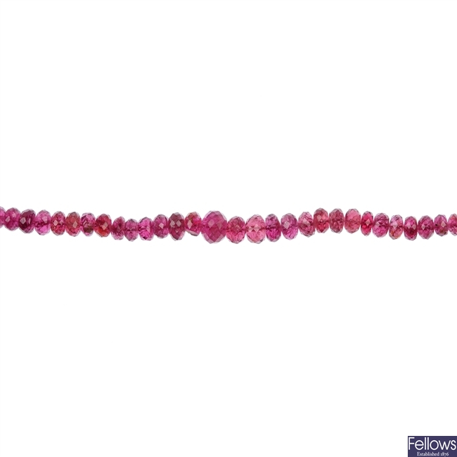A ruby bead bracelet