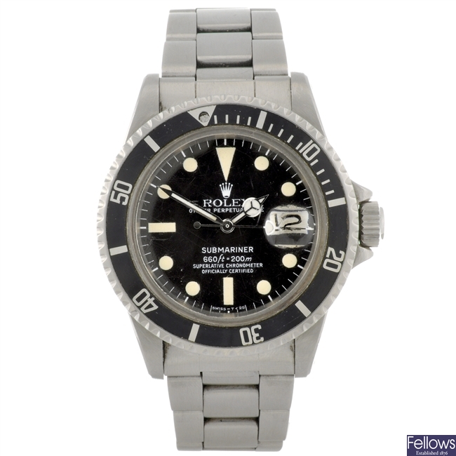 (87713) A stainless steel automatic gentleman's Rolex Submariner bracelet watch.