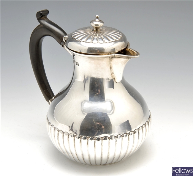 A Victorian silver bachelor coffee pot.