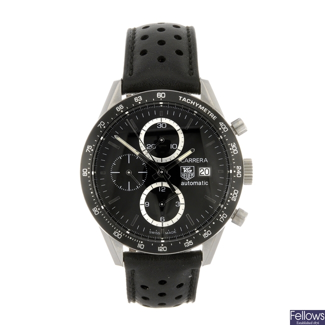 (703008623) A stainless steel automatic chronograph gentleman's Tag Heuer Carrera wrist watch.