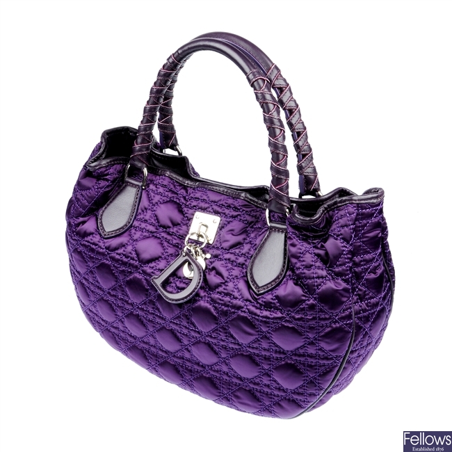 DIOR - a purple quilted handbag