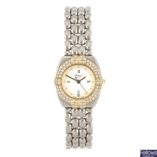 (117553-1-A) A bi-metal quartz lady's Chopard Gstaad bracelet watch.