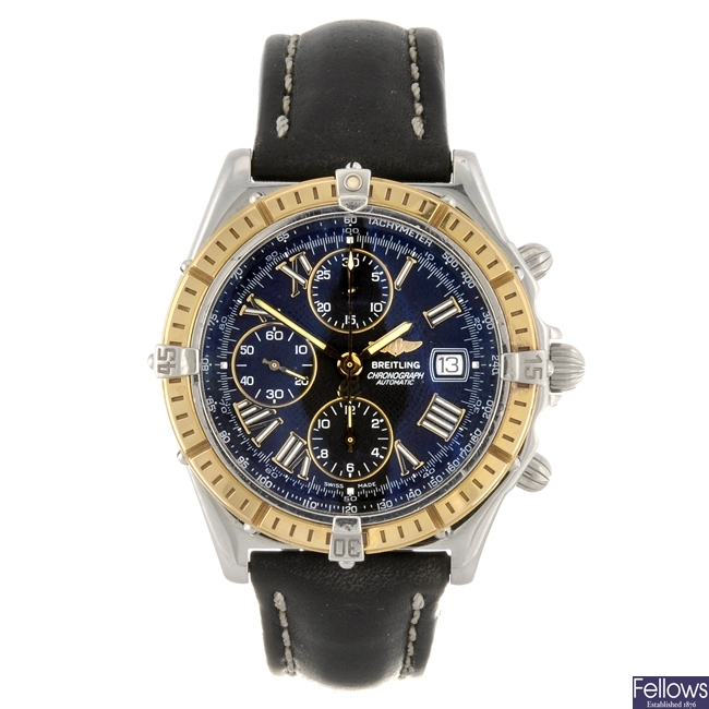 (119314-1-A) A bi-metal automatic gentleman's Breitling Windrider Crosswind wrist watch.