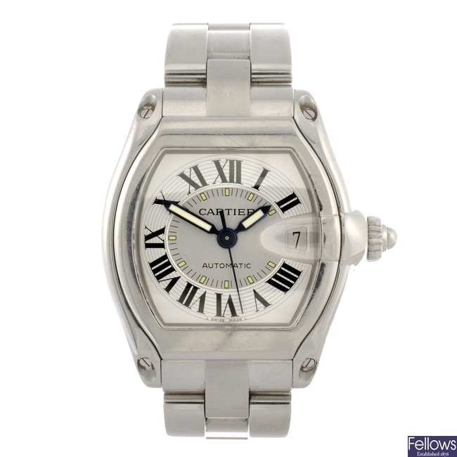 (527690-1-A) A stainless steel automatic gentleman's Cartier Roadster bracelet watch.