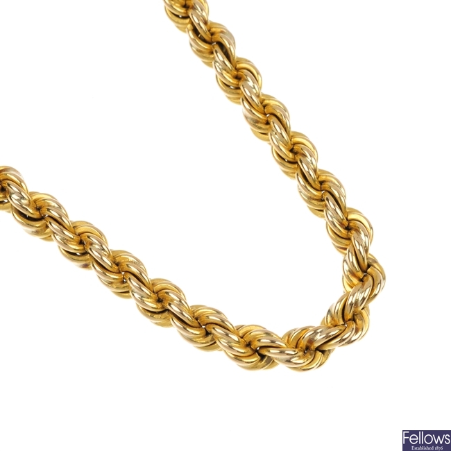 (527707-1-A) A twisted rope chain.