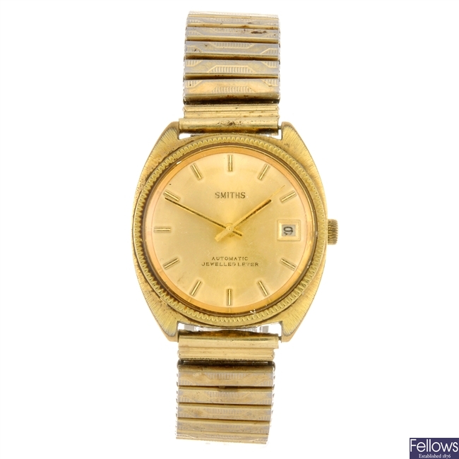 A gold plated automatic gentleman's Smiths bracelet watch.