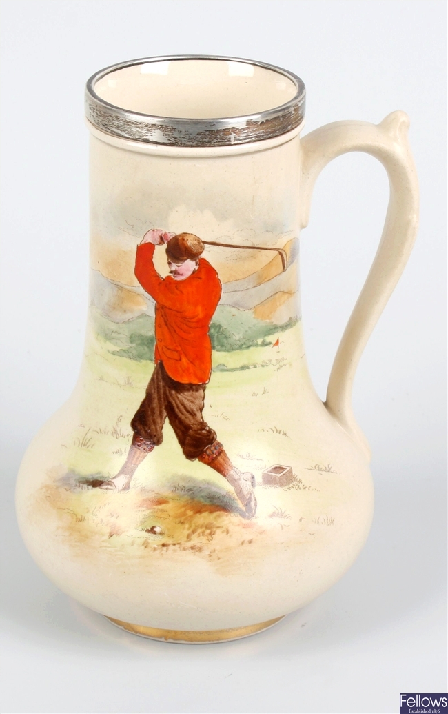 Golfing interest: A rare James MacIntyre silver-mounted pottery vase