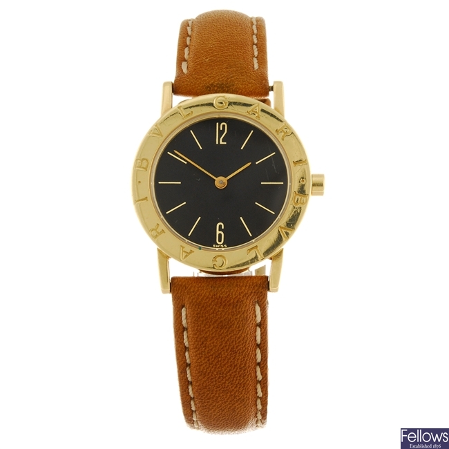 An 18k gold quartz Bulgari Bulgari wrist watch.