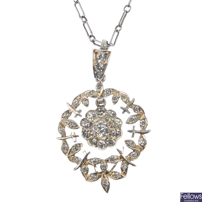 An early 20th century paste pendant,