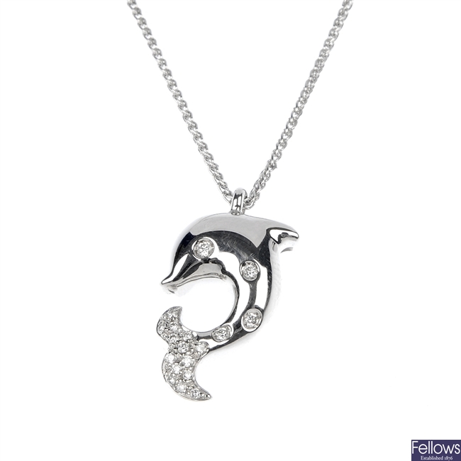 A diamond dolphin pendant.