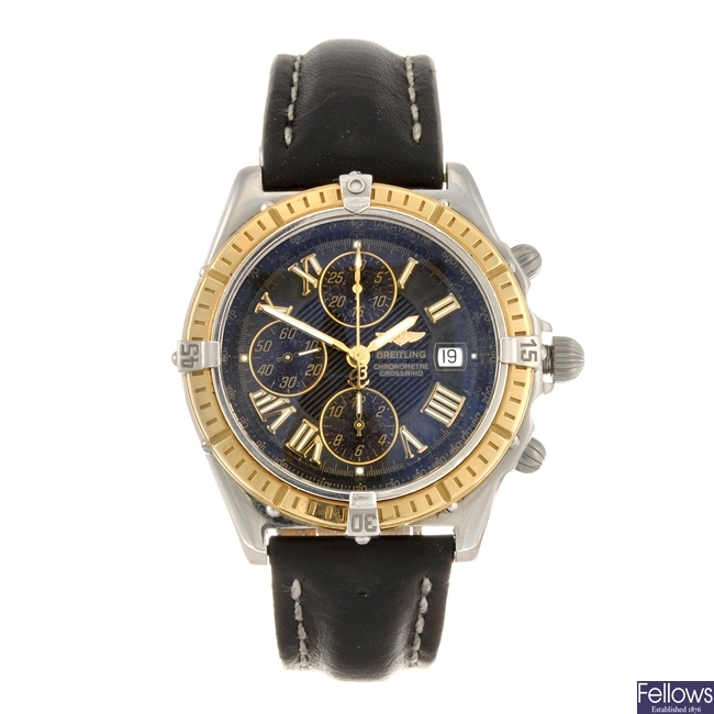 (119177383) A bi-metal automatic chronograph gentleman's Breitling Crosswind wrist watch.