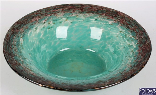 A Monart glass bowl